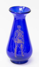 7.5' Fenton Cobalt Blue Mountaineers Vase New With Sticker