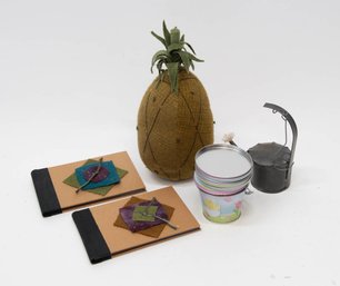 Home Decor Americana Scrapbooks, Fabric Pineapple, Easter Tins And Ornament