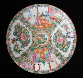 Chinese Export Rose Medallion Hand Painted Enameled Plate