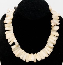 Polished White Coral Chunky Necklace