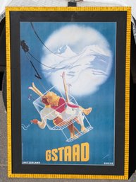 Gstaad Vintage Swiss Ski Lift Poster