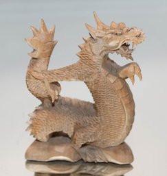 Chinese Hand Carved Wood Dragon Sculpture