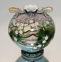 Japanese Scenic Tapestry Vase