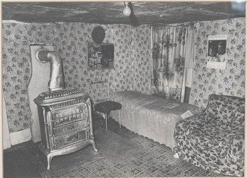 1977 ' Mrs. Green Living Room' Amelia Co, VA Black And White Photo Signed Inside Under Wall Thomas Daniel