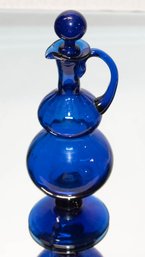 Mexican Hand Blown Cobalt Blue Decanter Jug