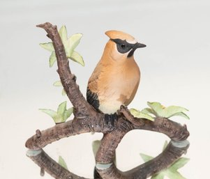 The Danbury Mint Porcelain Cedar Waxwing Bird Figurine