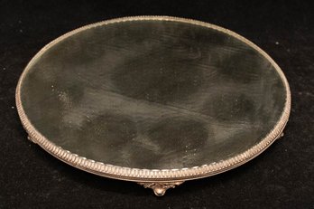 American Silvered Metal Beveled Glass Plateau Circa 1900-1925 *Appraised