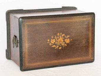 Antique Swiss Floral Marquetry 4-bell Cylinder Music Box