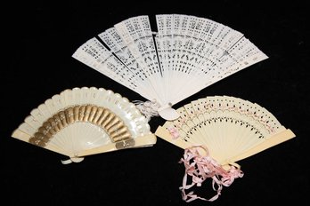 Collection Of Ladies Celluloid Hand Fans