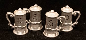 1978 Wilton Pewter Country Ware Medieval Salt And Pepper Shakers