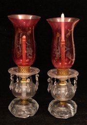 Pair Of American Late Victorian Hurricane Lamps Circa 1885-1900 *appraised