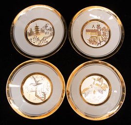 The Hamilton Collection Japanese Floral Calendar Chokin Plates (4)