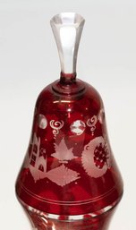 Bohemian Ruby Red Cut To Clear Table Bell