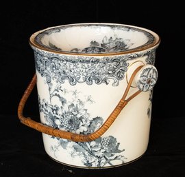 1891-1901 English Dalton Burslem White And Blue Slope Bucket