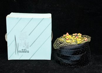 1940s Neusters Ladies Cocktail Hat With Original Box