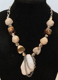 Acrylic And Stone Chunky Necklace