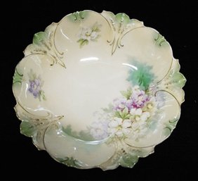 RS Prussia Hand Painted Berry Bowl Circa 1870-1918