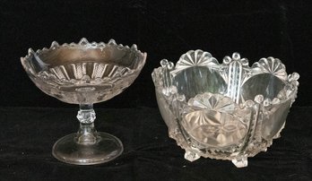 Footed Pedestal Compote And Nut Dish