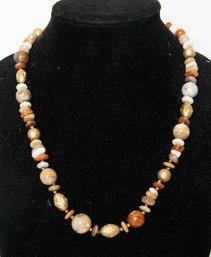 Lucite Autumn Colored Bead Necklace