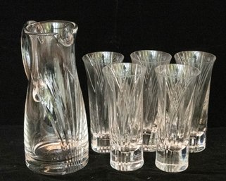 Crystal Pitcher And Iced Tea Glasses