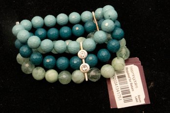Green Turquoise And Teal Bloomingdale's Multi Strand Bracelet