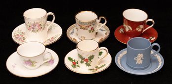 Collection Of 6 Danbury Mint Demitasse Porcelain Cups And Saucers