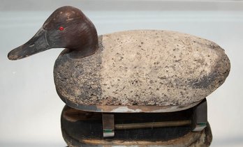 Cork Canvasback Duck Decoy With Stand