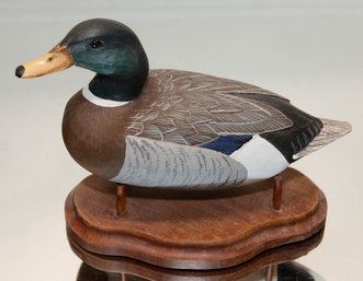 1982 American Wildlife Collection Hand Painted Mallard Duck With Stand