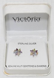 Victoria Townsend Sterling Silver Multi Gemstone Earrings, In Box