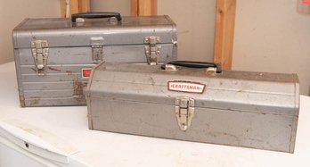 Pair Of Vintage Craftsman Toolboxes With Some Tools (see Photos)