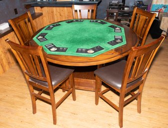 8 Person Poker Table And 5 HighTop Chairs