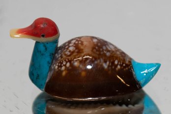 Miniature Shell And Stone Art Mallard Duck