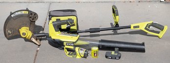 Ryobi Tool Suite Blower, Trimmer And Flashlight With Battery (No Charger)