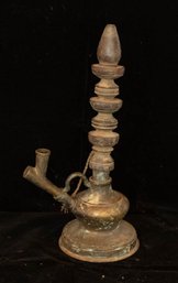 Antique Mughal Brass Persian Or Indian Hookah Rich Patina