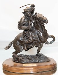 American School. (20th Century). Alexa Laver. Roundin' The Bend Pony Express Rider. Bronze *appraised