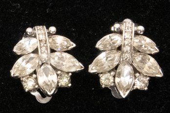 Vintage Penning Rhinestone Crystal Earrings