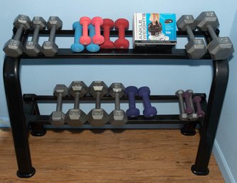 Gym Handweight Rack With Weights