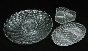 Fostoria American Clear Divided Dishes And Serving Plate