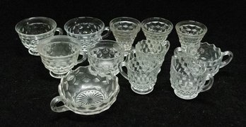 Fostoria American Clear Creamer/sugar, Dessert And Punch Cups