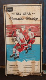 1950s Sears Canadian Hockey All Stars Table Top Foosball With Original Box