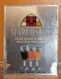 Maredsous Biere Belte D'Abbaye Belgish Ardijbier Glass Mirrored Wall Hanging