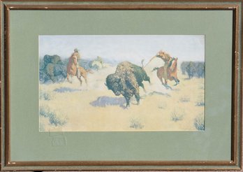 Frederic Remington 'The Buffalo Runners' 'Artist Proof' Print