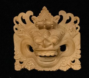 Small Bali Wood Mask Hand Carved Heavy Barong