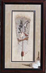 Fran Rice Handpainted Oil Portrait On Wild/Hybrid Turkey Feather