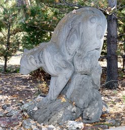 Lava Stone Cougar Carving Believed To Be John Kessler