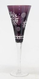 Waterford Crystal Amethyst Snowflake Wishes Signed Flute