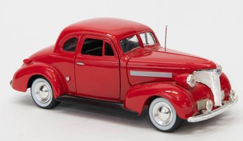 1939 Red Chevy Coupe 1:24 Scale Die Cast Car