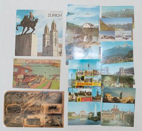 Lot Of Germany Postcards, Zurich Map And 1960 Guide For Outboard Handling
