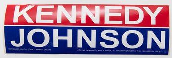 Kennedy/Johnson Vinyl Campaign Sticker