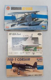 Airfix Grumman J2F-6 Duck, F4U-1 Corsair And XF-92A Dart Model Kits 1:72 *AS IS*